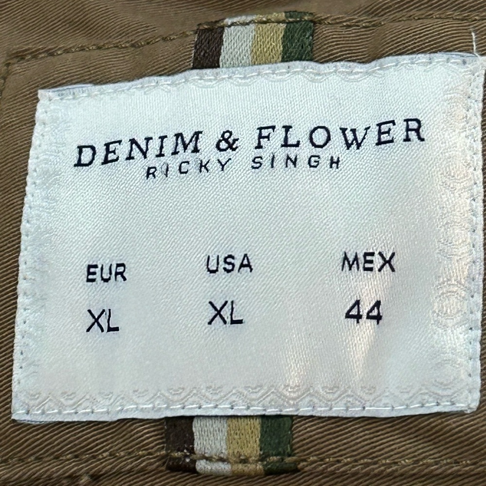 Denim & Flower by Ricky Singh khaki field jacket or utility overshirt - Picture 9 of 9